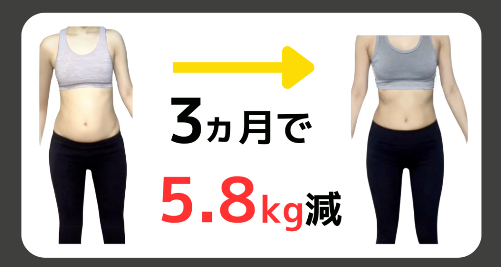 3カ月でマイナス5.8kg

札幌市西区ダイエット＆姿勢矯正パーソナルジム　キースタイルフィットネス